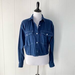 Women’s Vintage 80s Levi's Cropped Denim Jacket Lightweight Shacket Top  Size M